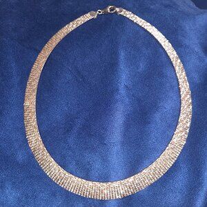 Omega Diamond Cut Sterling Silver Necklace - 925 Italy ATI